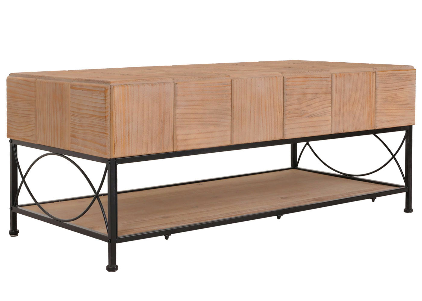 Salontafel MCW-N30, woonkamertafel sofatafel bijzettafel, plank massief hout MDF, 51x120x61cm