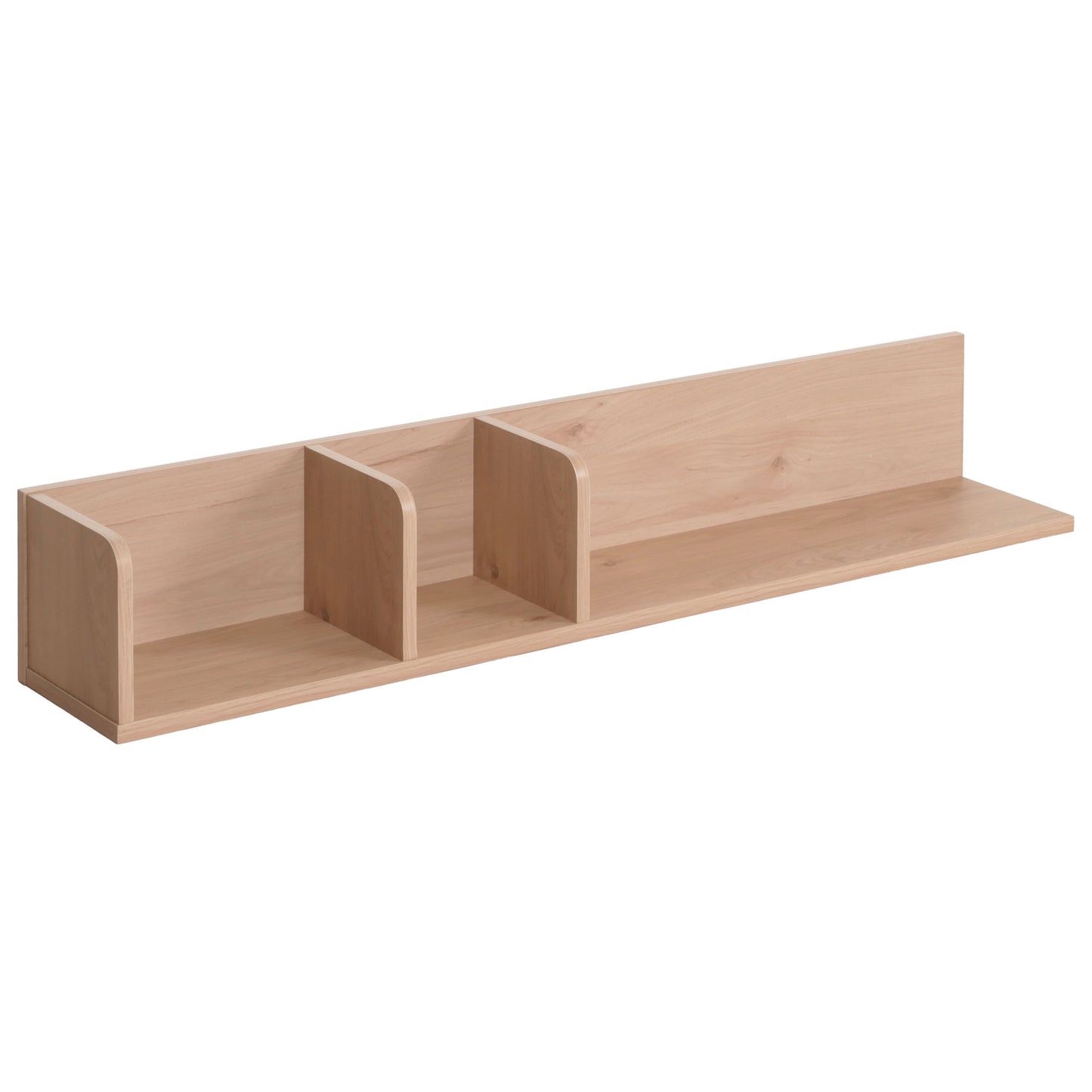 Wandplank MCW-M48, Hangplank Houten plank Zwevende plank, 3 vakken Mangohout 20x120x21cm ~ beige