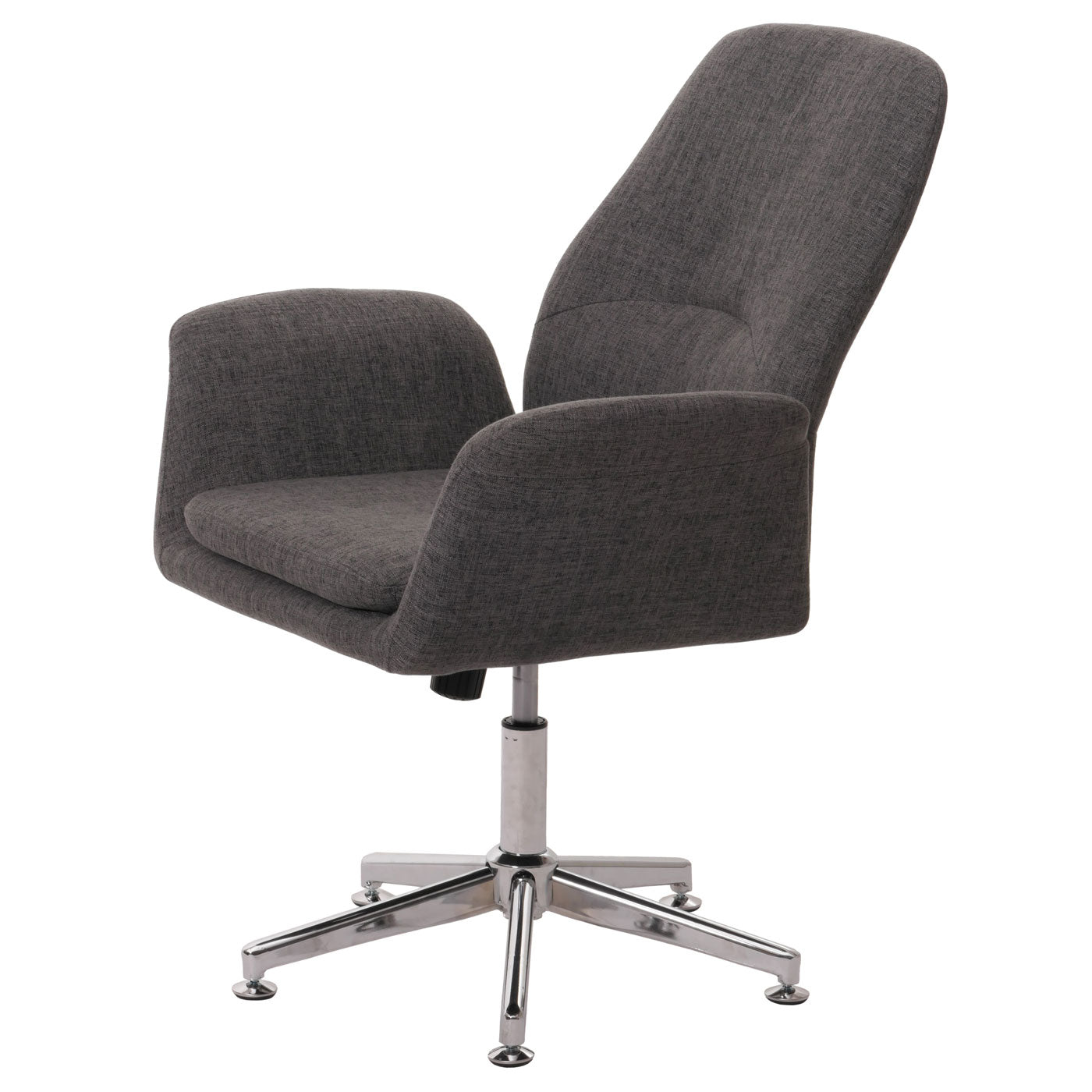 Set van 6 vergaderstoelen MCW-K23, bezoekersstoel gestoffeerde stoel draaibare armleuningen in hoogte verstelbaar stof/textiel ~ donkergrijs