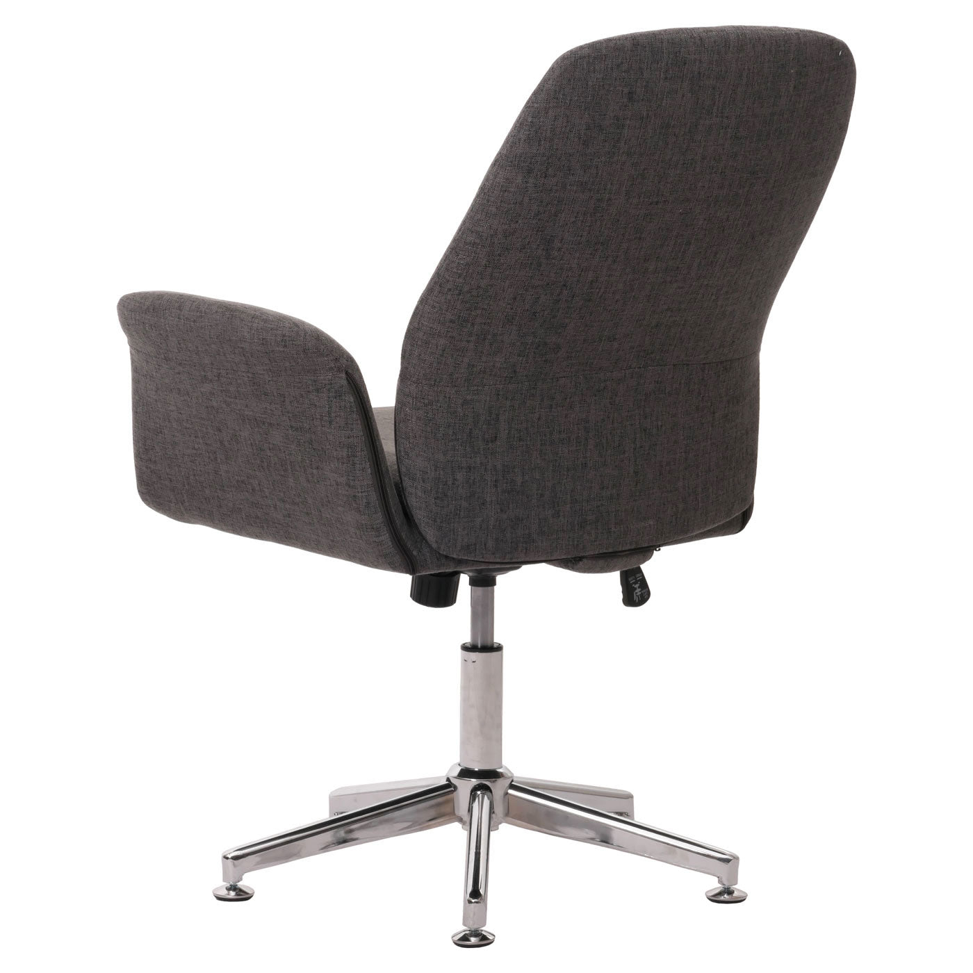 Set van 6 vergaderstoelen MCW-K23, bezoekersstoel gestoffeerde stoel draaibare armleuningen in hoogte verstelbaar stof/textiel ~ donkergrijs