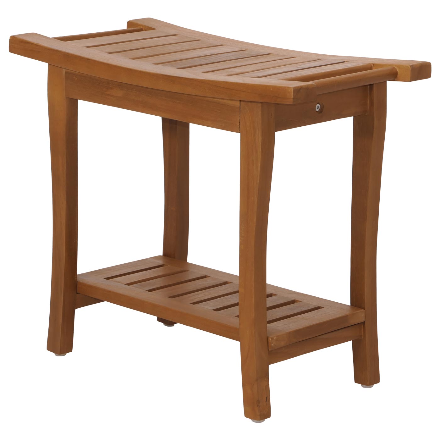 Teak kruk MCW-M84, houten kruk bankje douchekruk, hoogwaardige B-kwaliteit teak (kernhout, 20-30 jaar), 51x60x30cm