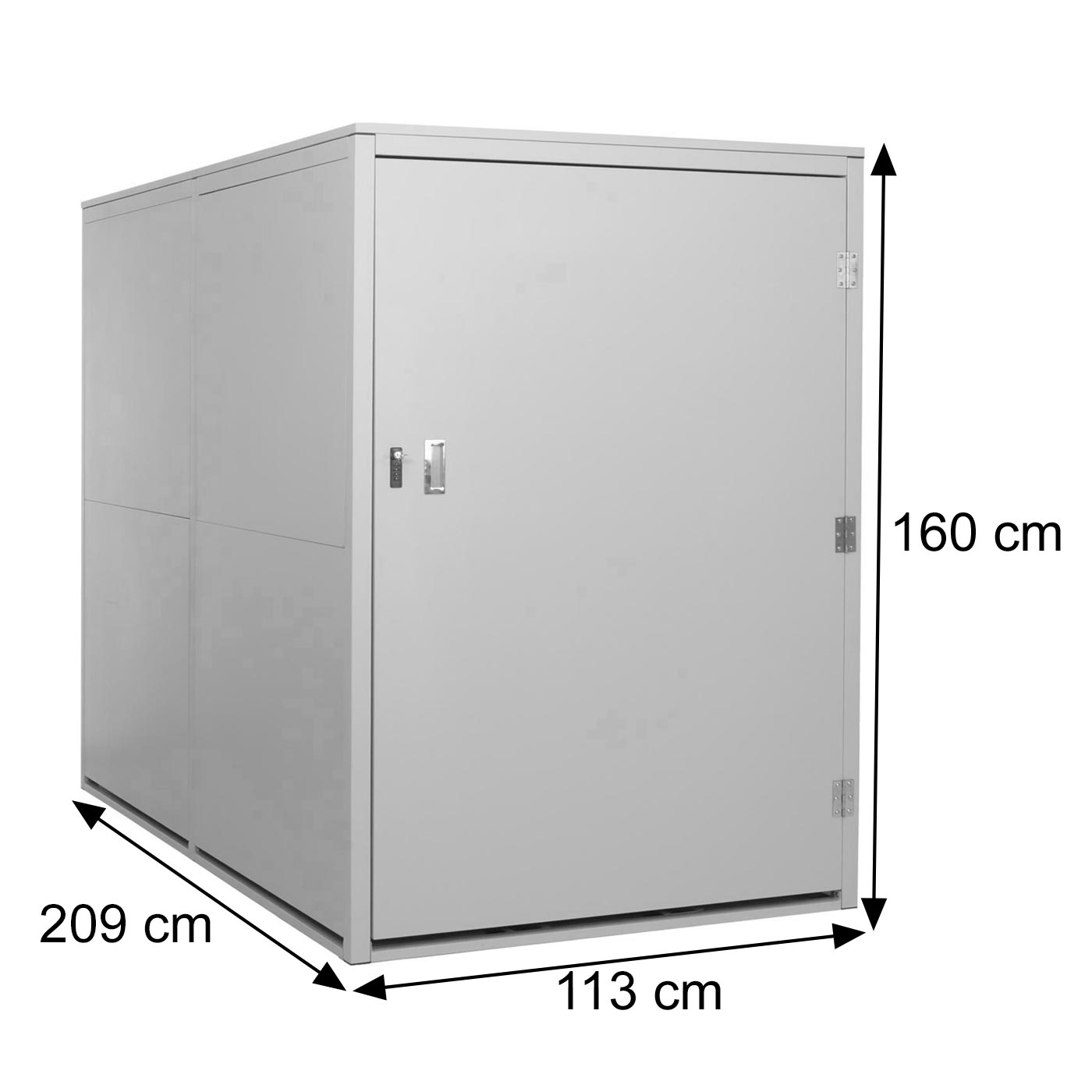 2-fietsenstalling MCW-L56c, fietsenstalling met opbergruimte, afsluitbaar metaal 160x113x209cm ~ antraciet