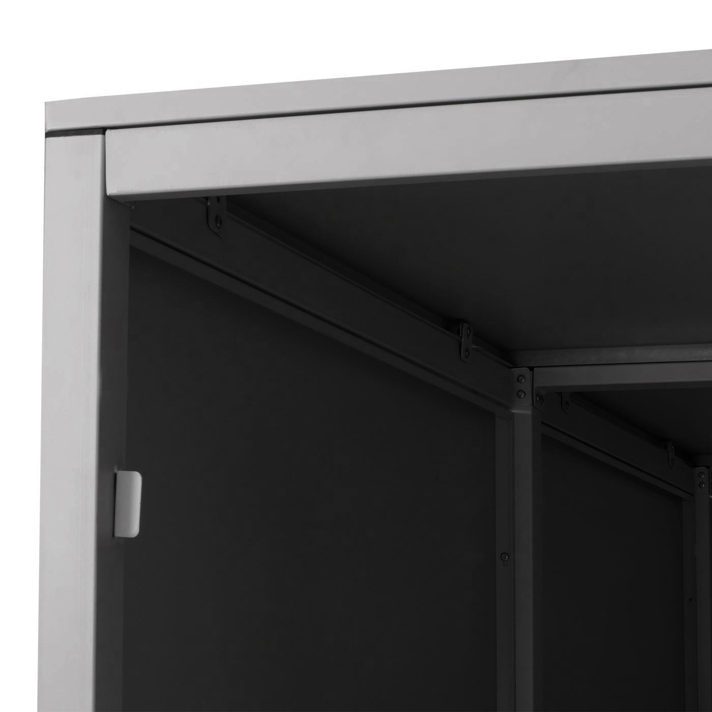 2-fietsenstalling MCW-L56c, fietsenstalling met opbergruimte, afsluitbaar metaal 160x113x209cm ~ lichtgrijs