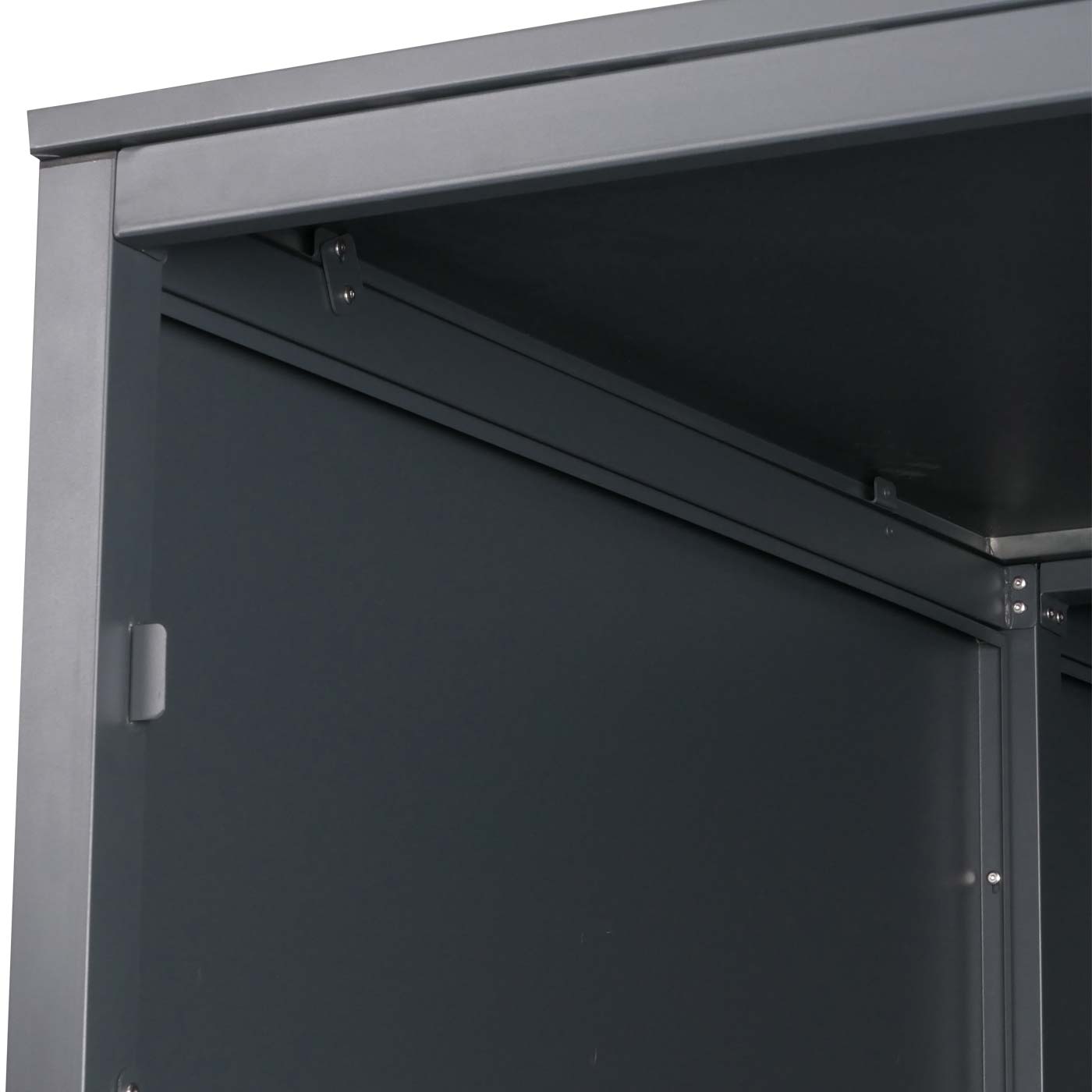 2-fietsenstalling MCW-L56c, fietsenstalling met opbergruimte, afsluitbaar metaal 160x113x209cm ~ antraciet