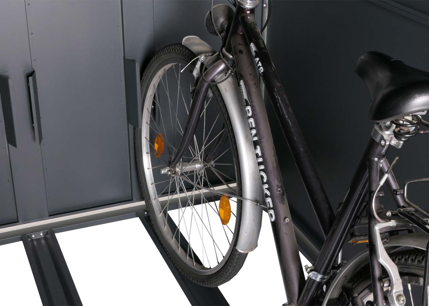 2-fietsenstalling MCW-L56c, fietsenstalling met opbergruimte, afsluitbaar metaal 160x113x209cm ~ antraciet