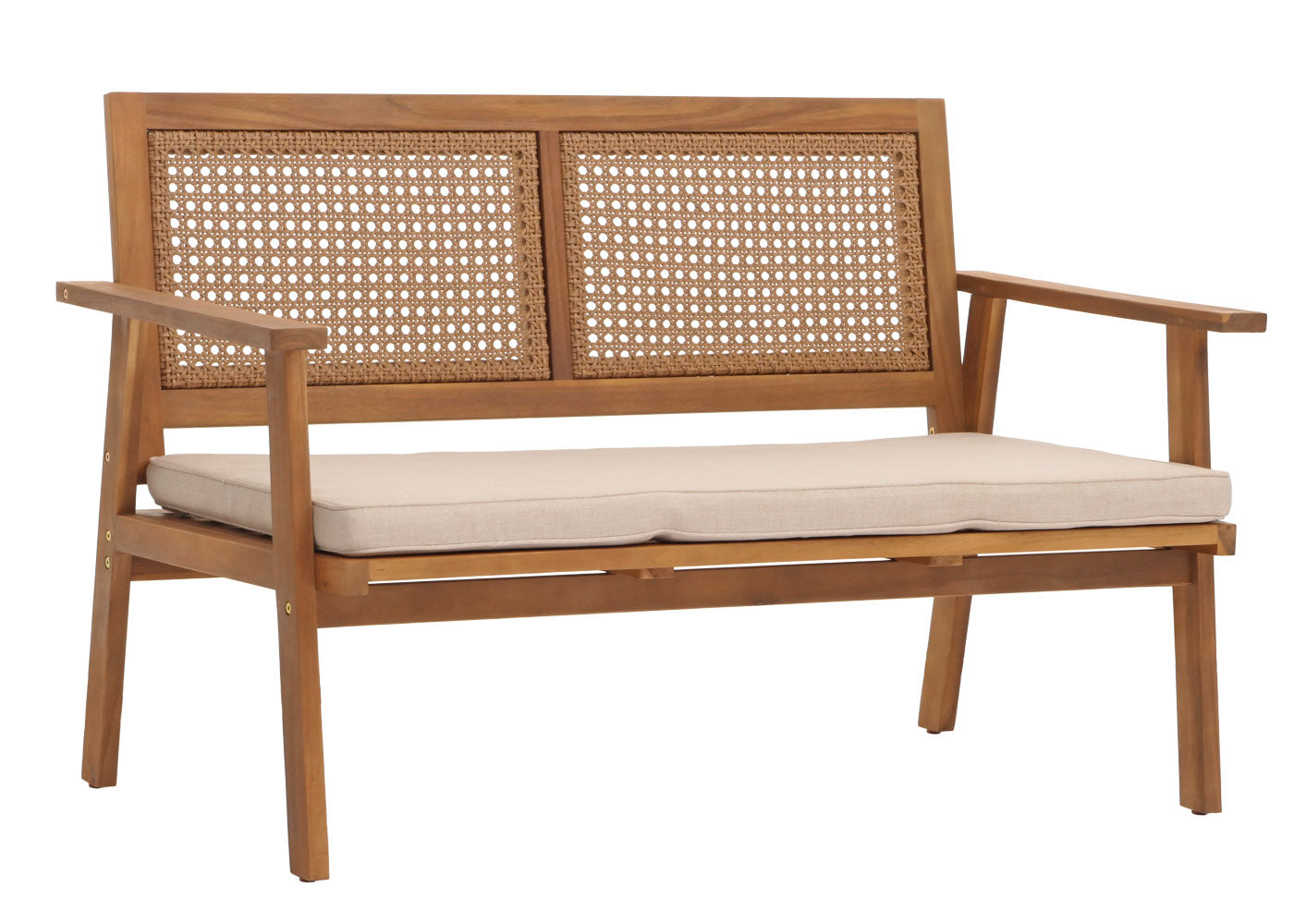 Tuinset MCW-N46, loungeset tuin loungebank fauteuil tafel, hout acacia MVG-gecertificeerd ~ kussens crème