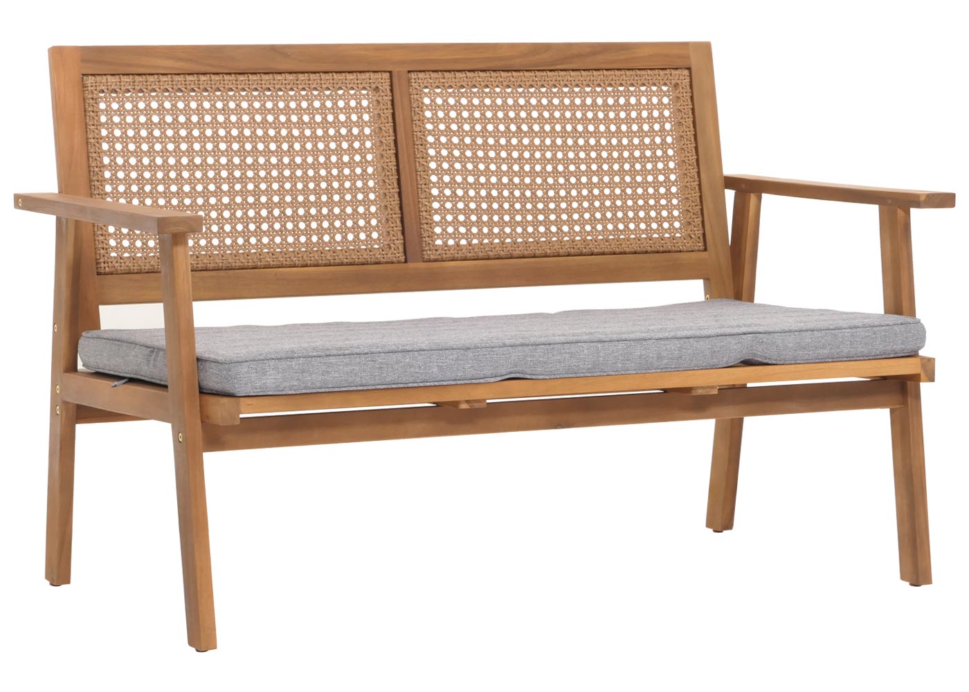 Tuinset MCW-N46, loungeset tuin loungebank fauteuil tafel, hout acacia MVG-gecertificeerd ~ kussens grijs