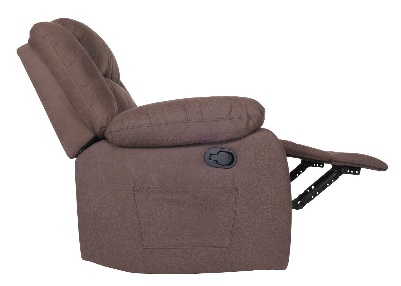 TV-fauteuil MCW-J57, XXL relaxfauteuil TV-fauteuil met nosag-vering suède look stof/textiel tot 200kg ~ bruin