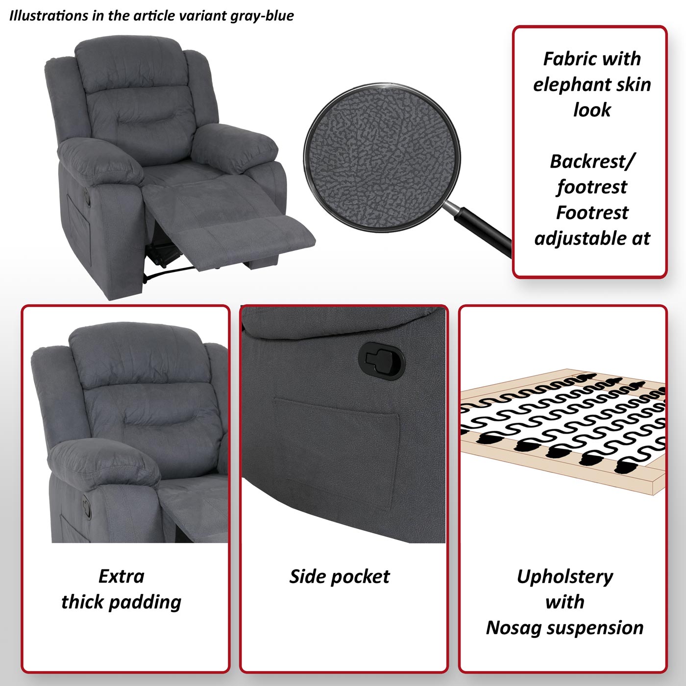 TV-fauteuil MCW-J57, XXL relaxfauteuil TV-fauteuil met nosag-vering suède look stof/textiel tot 200kg ~ bruin