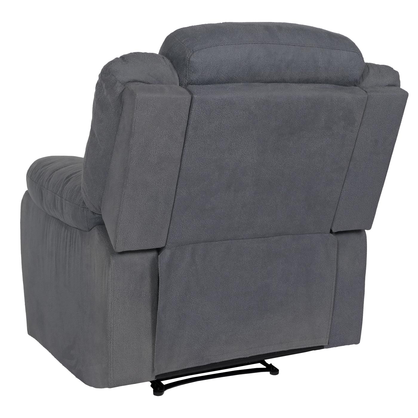 TV-fauteuil MCW-J57, XXL relaxfauteuil TV-fauteuil met nosag-vering suède look stof/textiel tot 200kg ~ grijs blauw