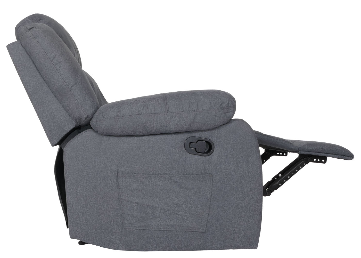 TV-fauteuil MCW-J57, XXL relaxfauteuil TV-fauteuil met nosag-vering suède look stof/textiel tot 200kg ~ grijs blauw