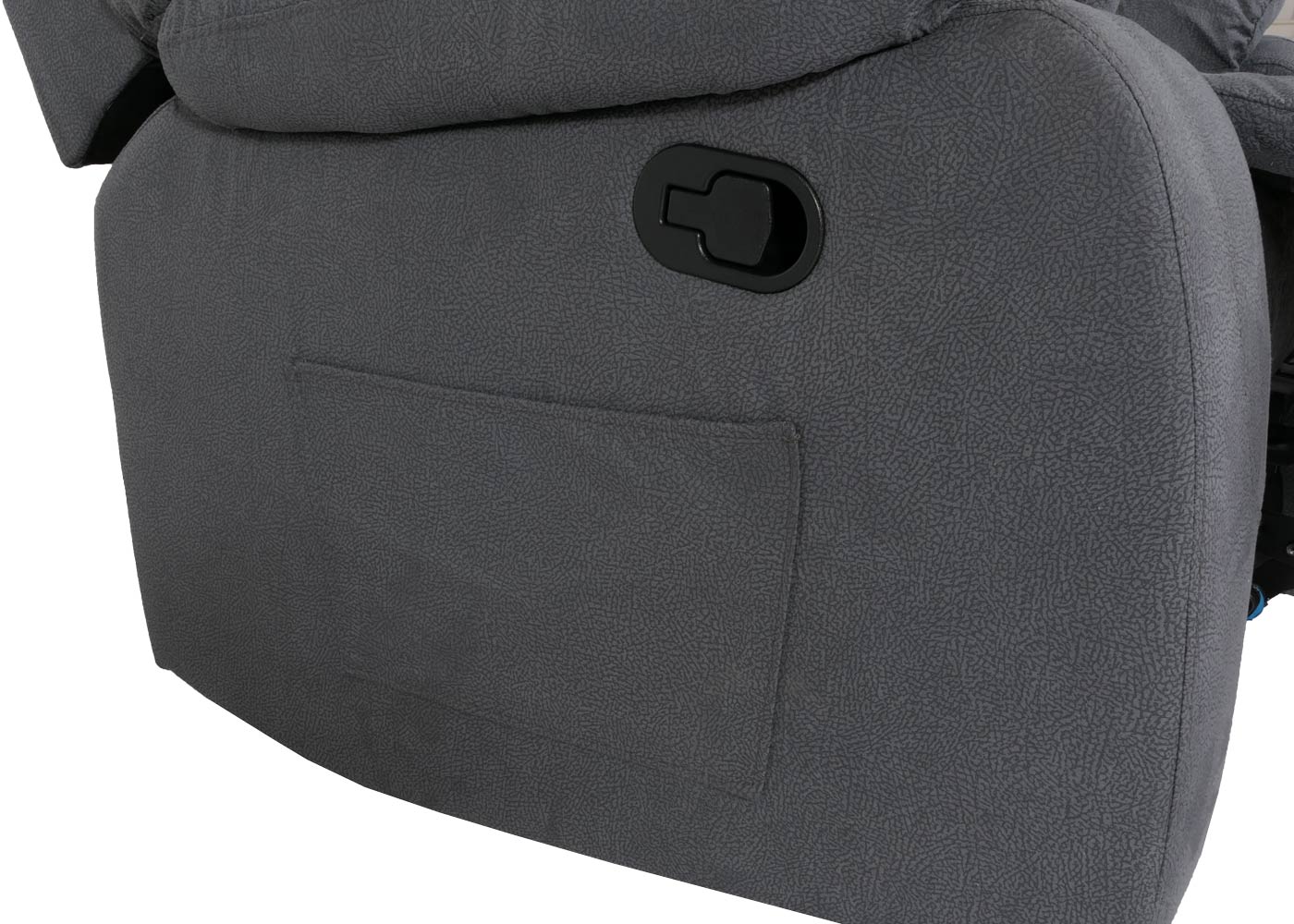 TV-fauteuil MCW-J57, XXL relaxfauteuil TV-fauteuil met nosag-vering suède look stof/textiel tot 200kg ~ grijs blauw
