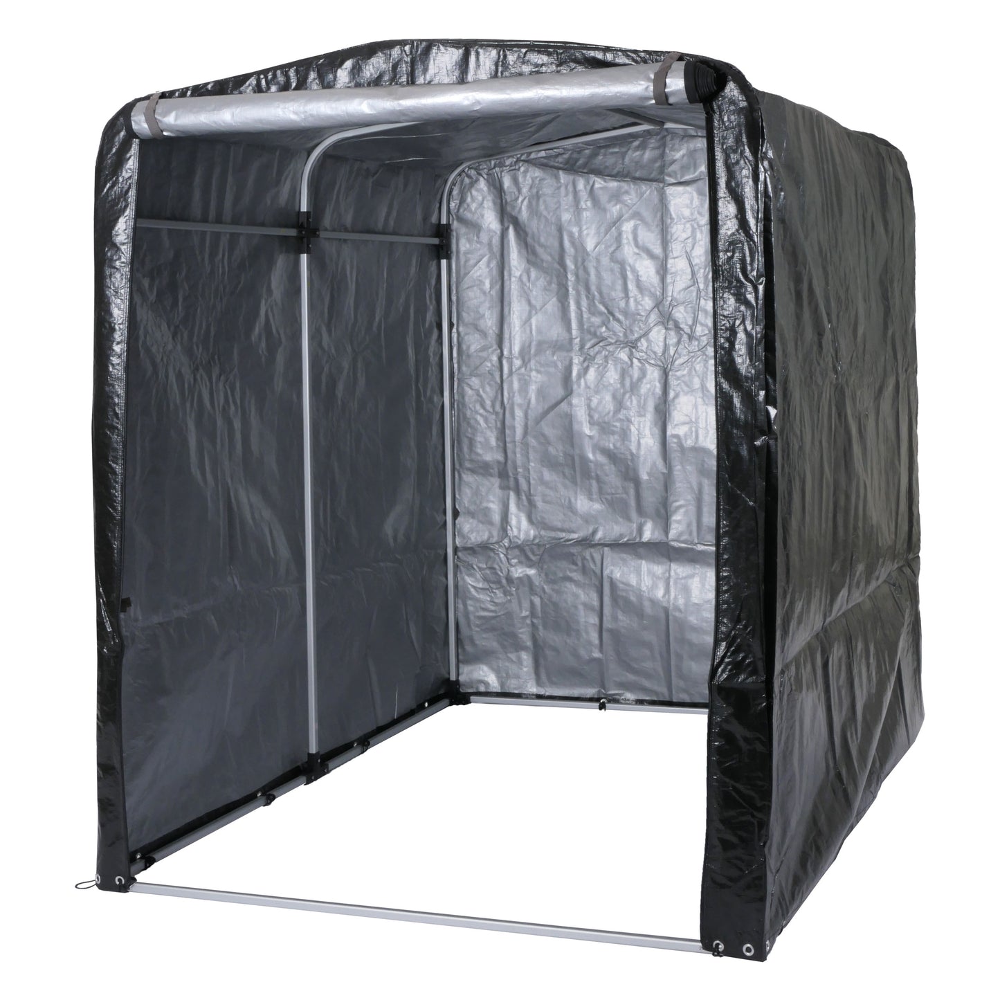 Tuinhuisje MCW-N61, tuinhuisje gereedschap tuinhuisje, aluminium UV-bescherming waterdicht, 201x157x201cm ~ antraciet