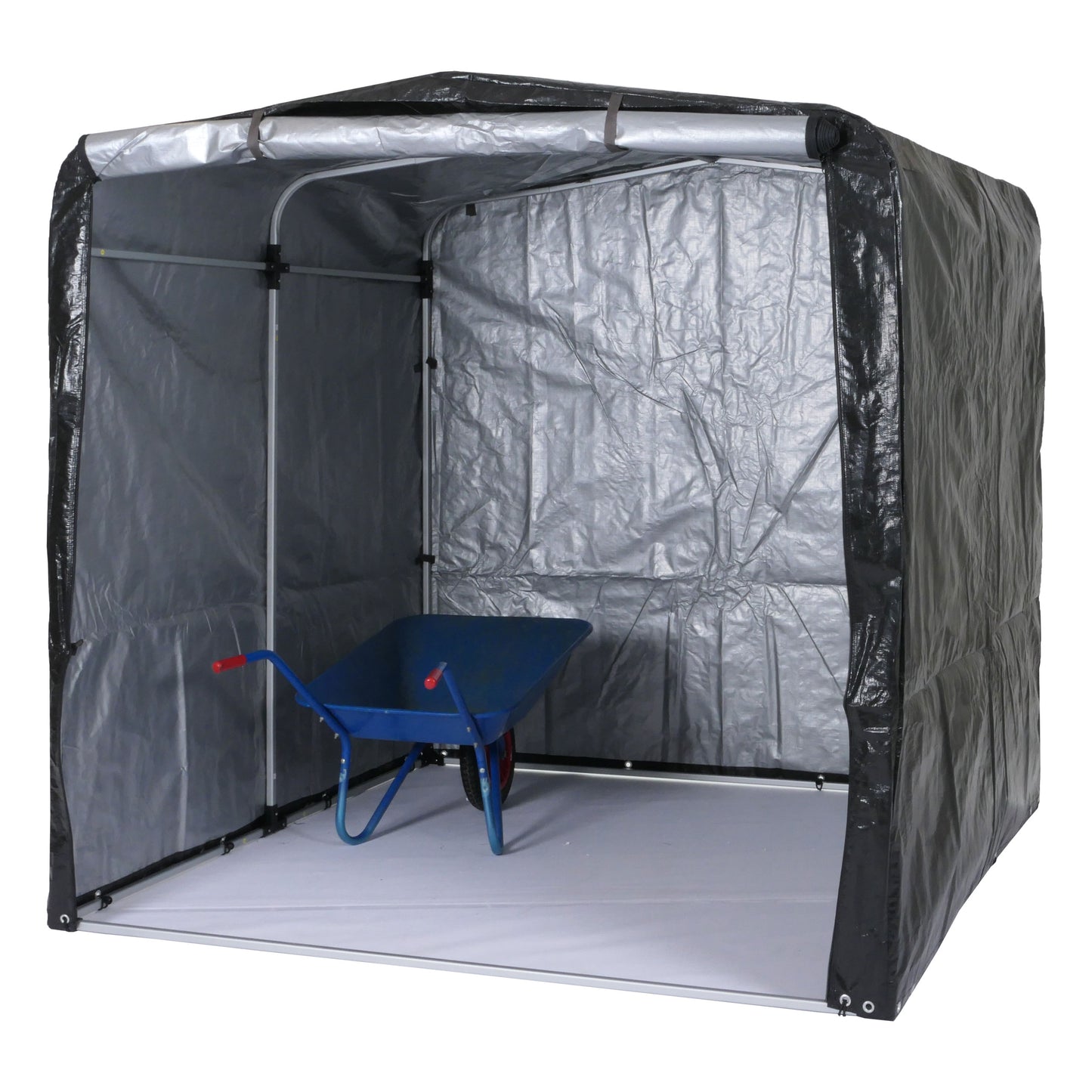 Tuinhuisje MCW-N61, tuinhuisje gereedschap tuinhuisje, aluminium UV-bescherming waterdicht, 201x201x201cm ~ antraciet