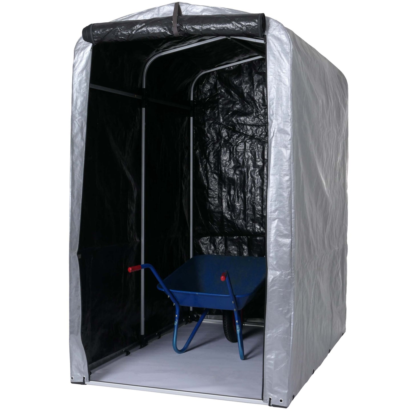 Tuinhuisje MCW-N61, tuinhuisje gereedschap tuinhuisje, aluminium UV-bescherming waterdicht, 201x121x201cm ~ zilver