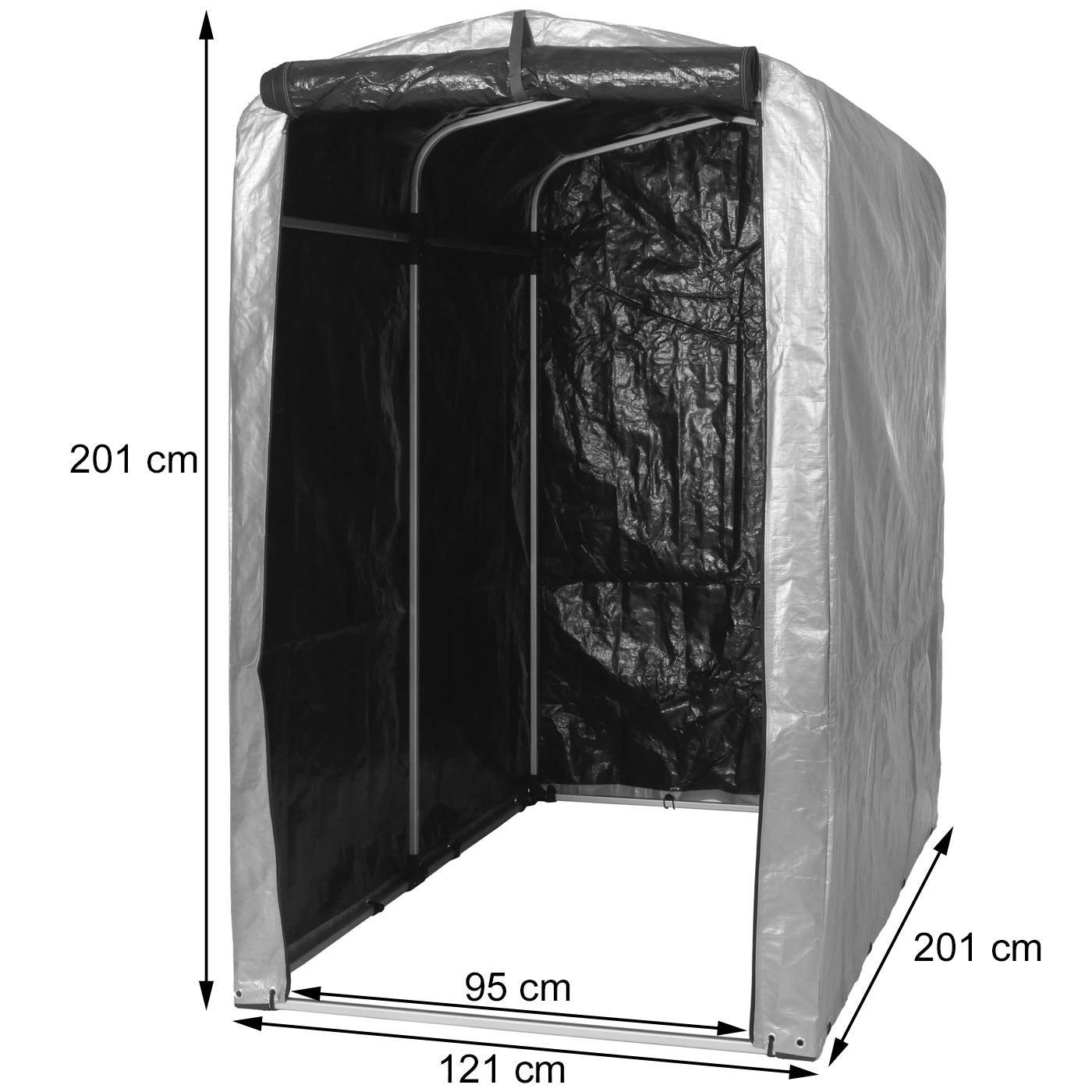 Tuinhuisje MCW-N61, tuinhuisje gereedschap tuinhuisje, aluminium UV-bescherming waterdicht, 201x121x201cm ~ antraciet