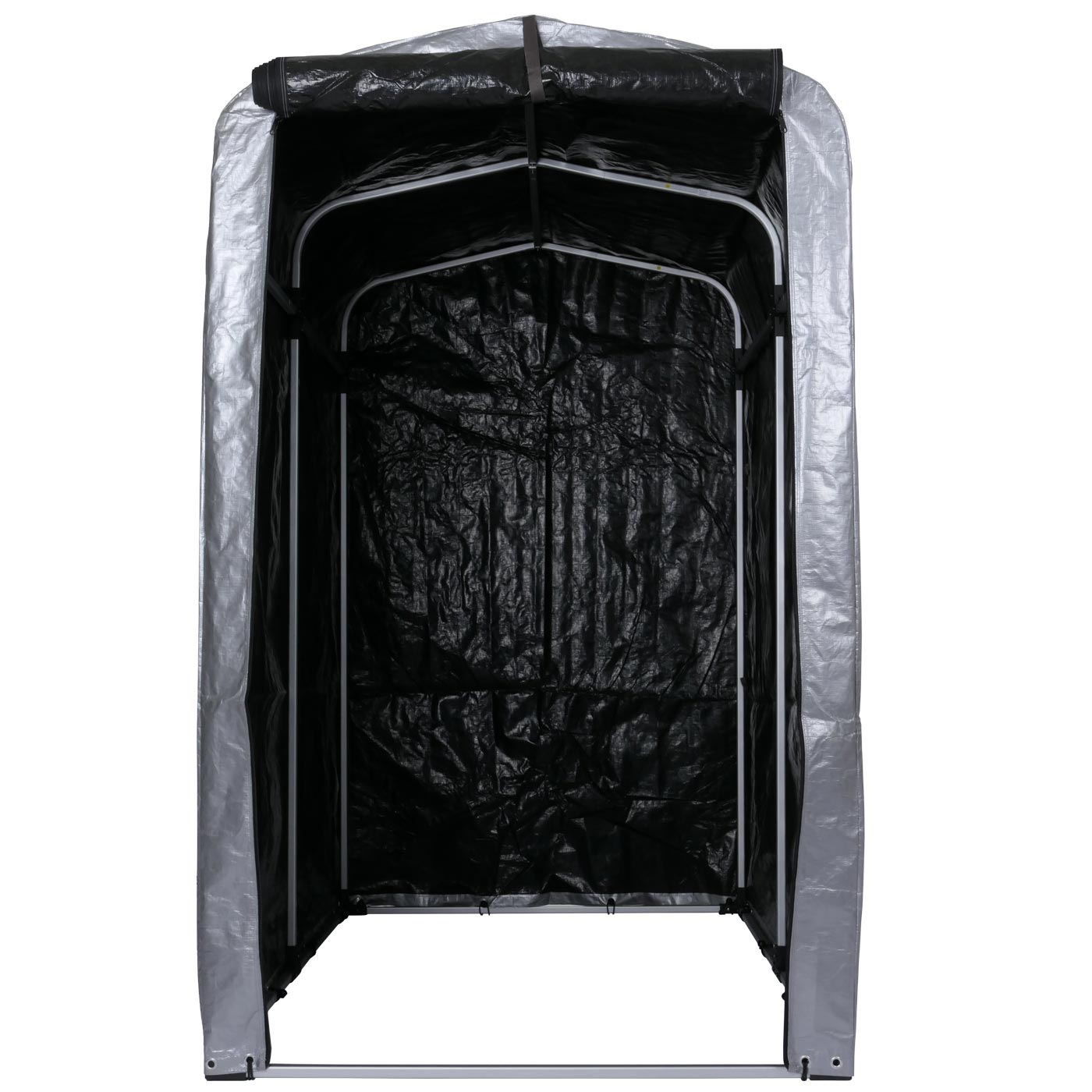 Tuinhuisje MCW-N61, tuinhuisje gereedschap tuinhuisje, aluminium UV-bescherming waterdicht, 201x121x201cm ~ zilver