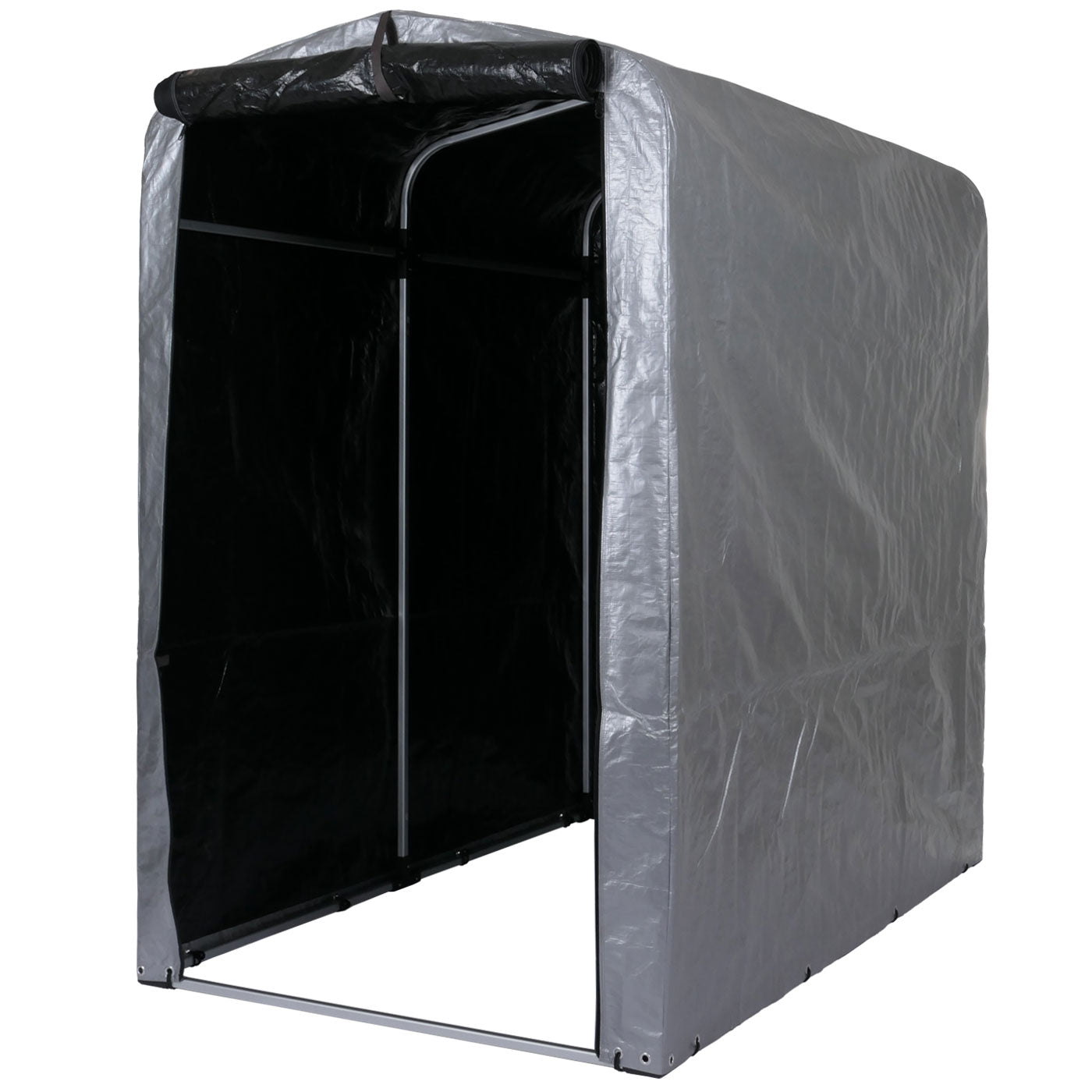 Tuinhuisje MCW-N61, tuinhuisje gereedschap tuinhuisje, aluminium UV-bescherming waterdicht, 201x121x201cm ~ zilver