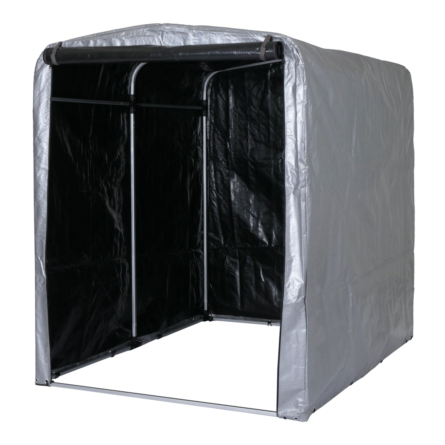 Tuinhuisje MCW-N61, tuinhuisje gereedschap tuinhuisje, aluminium UV-bescherming waterdicht, 201x157x201cm ~ zilver