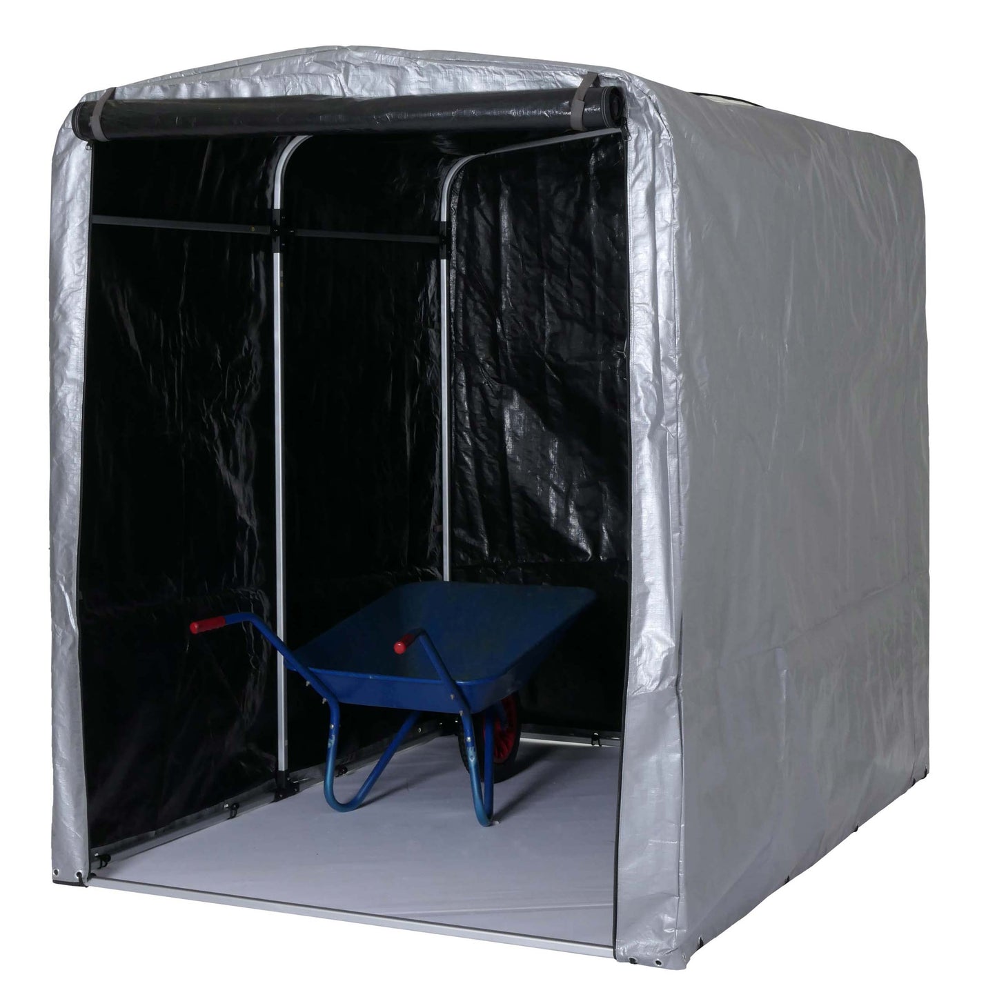 Tuinhuisje MCW-N61, tuinhuisje gereedschap tuinhuisje, aluminium UV-bescherming waterdicht, 201x157x201cm ~ zilver