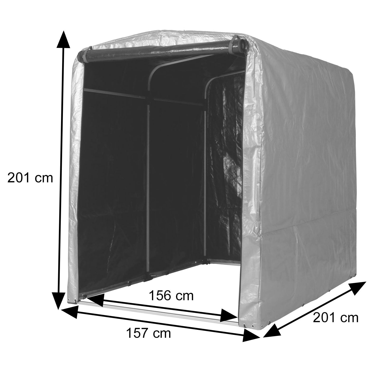 Tuinhuisje MCW-N61, tuinhuisje gereedschap tuinhuisje, aluminium UV-bescherming waterdicht, 201x157x201cm ~ zilver