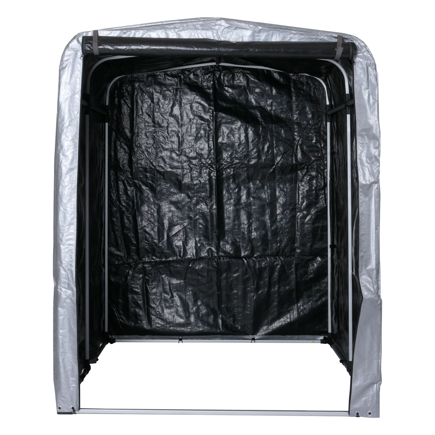 Tuinhuisje MCW-N61, tuinhuisje gereedschap tuinhuisje, aluminium UV-bescherming waterdicht, 201x157x201cm ~ zilver