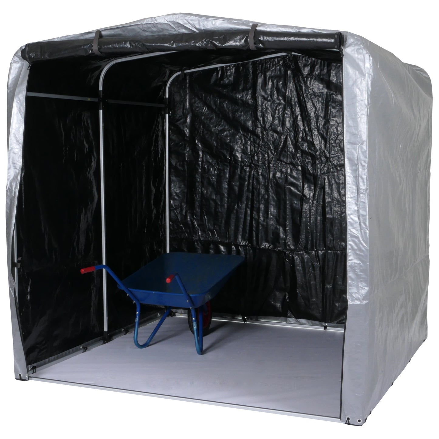 Tuinhuisje MCW-N61, tuinhuisje gereedschap tuinhuisje, aluminium UV-bescherming waterdicht, 201x201x201cm ~ zilver