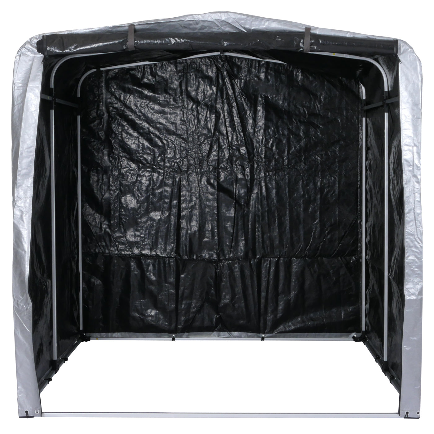 Tuinhuisje MCW-N61, tuinhuisje gereedschap tuinhuisje, aluminium UV-bescherming waterdicht, 201x201x201cm ~ zilver