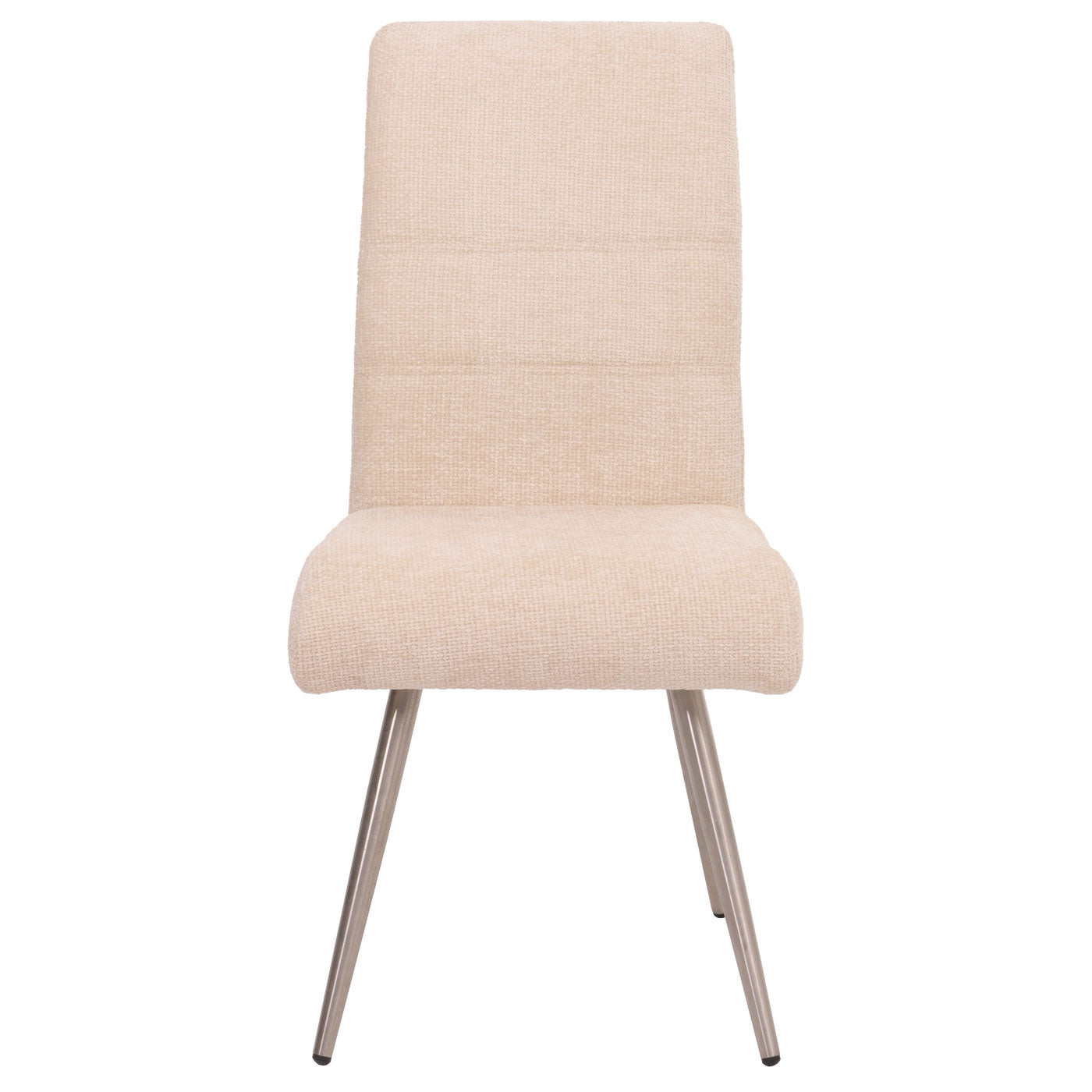 Eetkamerset MCW-G55, set van 4 stoelen + bank 160cm, geborsteld roestvrij staal stof/textiel chenille ~ crème
