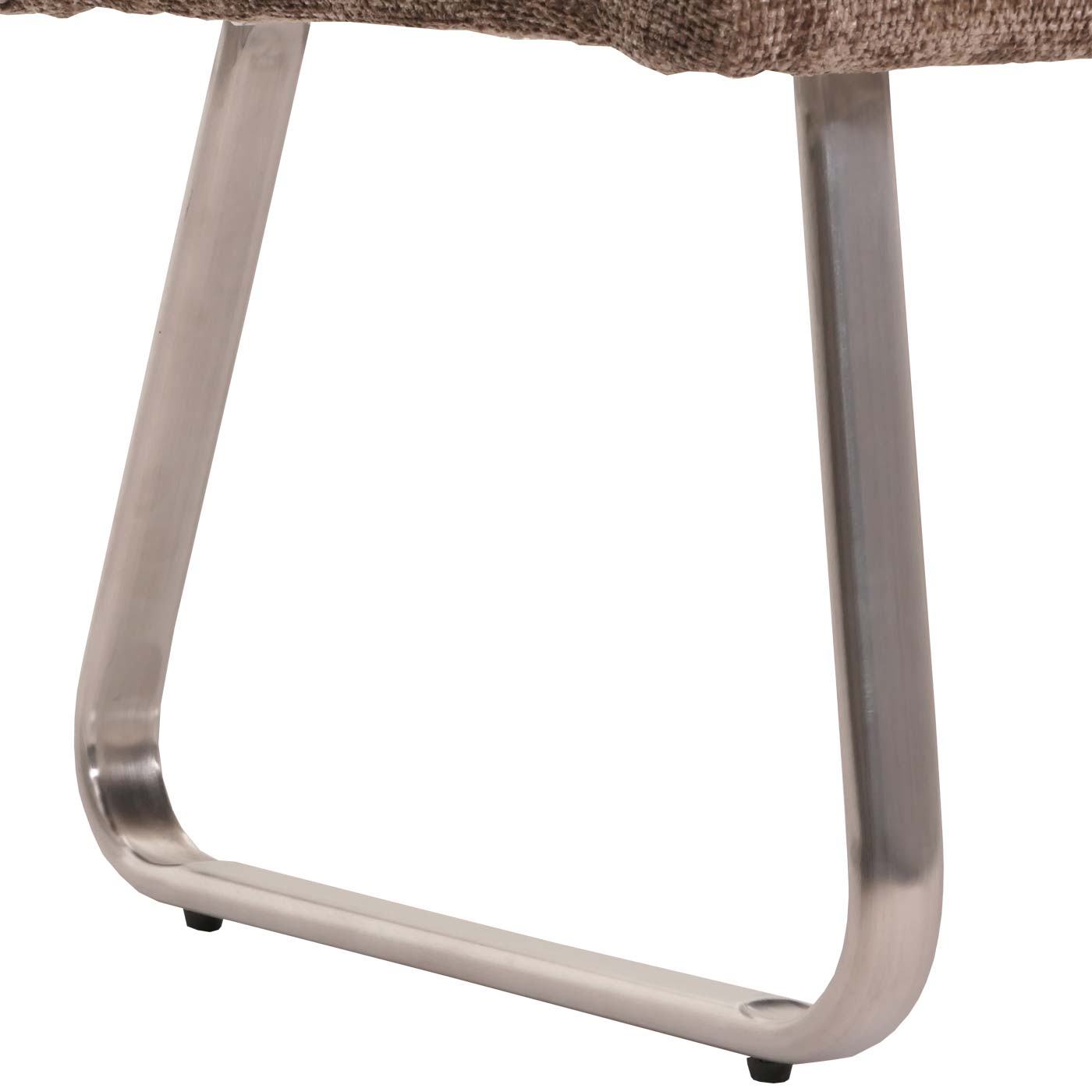 Eetkamerset MCW-G55, set van 2 stoelen met armleuningen + zitbank 180cm, geborsteld roestvrij staal stof/textiel chenille ~ bruin