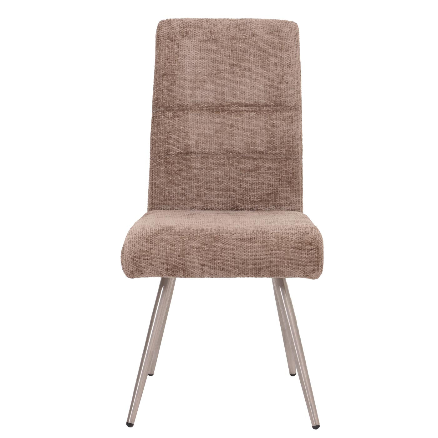 Eetkamerset MCW-G55, set van 4 stoelen + bank 160cm, geborsteld roestvrij staal stof/textiel chenille ~ bruin