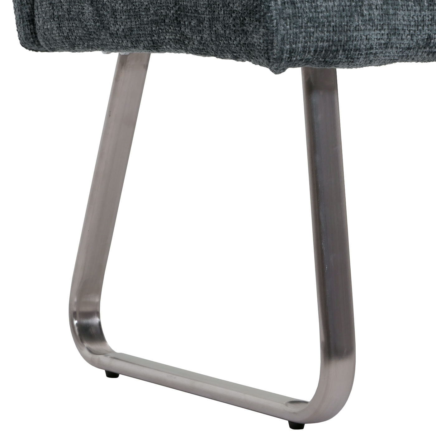 Eetkamerset MCW-G55, set van 4 stoelen met armleuningen + zitbank 180cm, geborsteld roestvrij staal stof/textiel chenille ~ blauwgroen