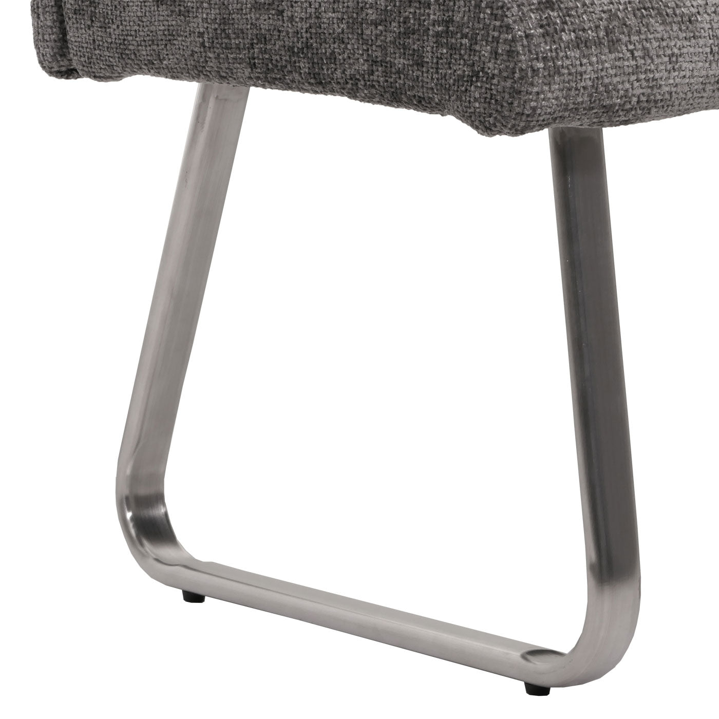 Eetkamerset MCW-G55, set van 2 stoelen met armleuningen + zitbank 180cm, geborsteld roestvrij staal stof/textiel chenille ~ donkergrijs