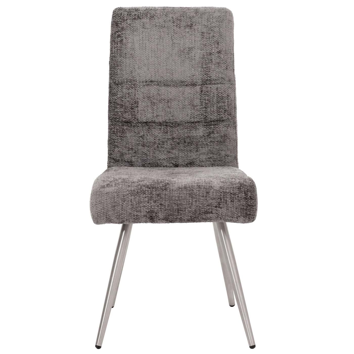 Eetkamerset MCW-G55, set van 4 stoelen + bank 160cm, geborsteld roestvrij staal stof/textiel chenille ~ donkergrijs