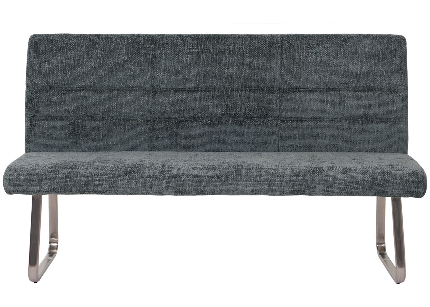 Eetkamerset MCW-G55, set van 2 stoelen met armleuningen + zitbank 180cm, geborsteld roestvrij staal stof/textiel chenille ~ blauwgroen