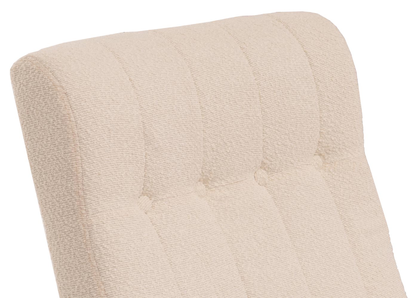 Schommelstoel MCW-K10, relaxfauteuil, hout MVG stof/textiel bouclé (450g/m²) ~ crème, frame walnoot-look