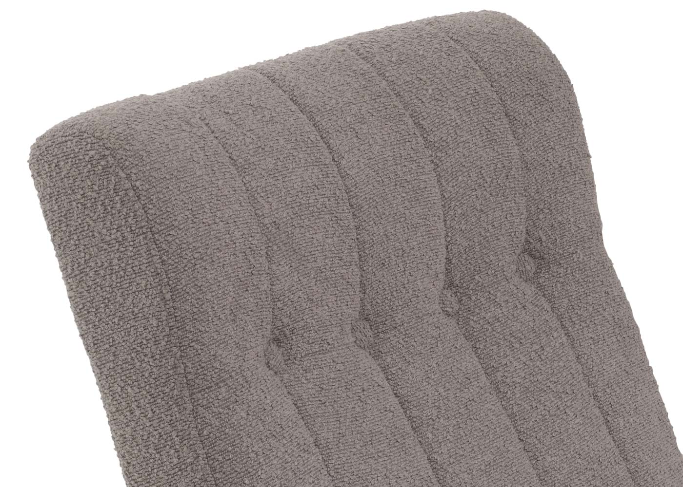 Schommelstoel MCW-K10, relaxfauteuil, hout MVG stof/textiel bouclé (450g/m²) ~ grijs, frame walnoot-look