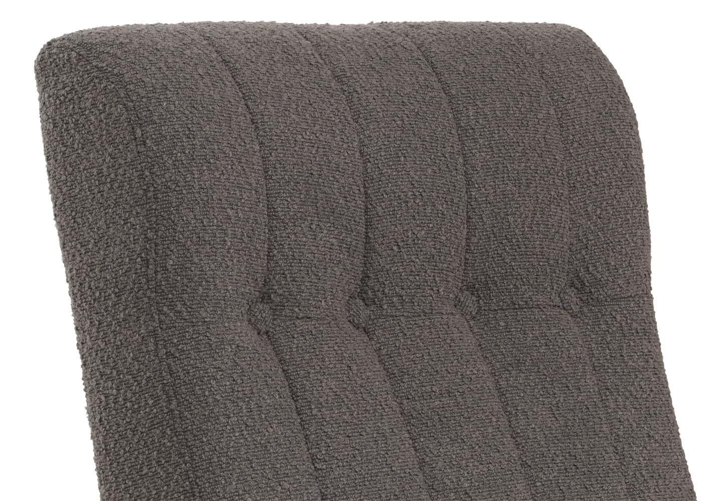 Schommelstoel MCW-K10, relaxfauteuil, hout MVG stof/textiel bouclé (450g/m²) ~ donkergrijs, frame walnoot-look