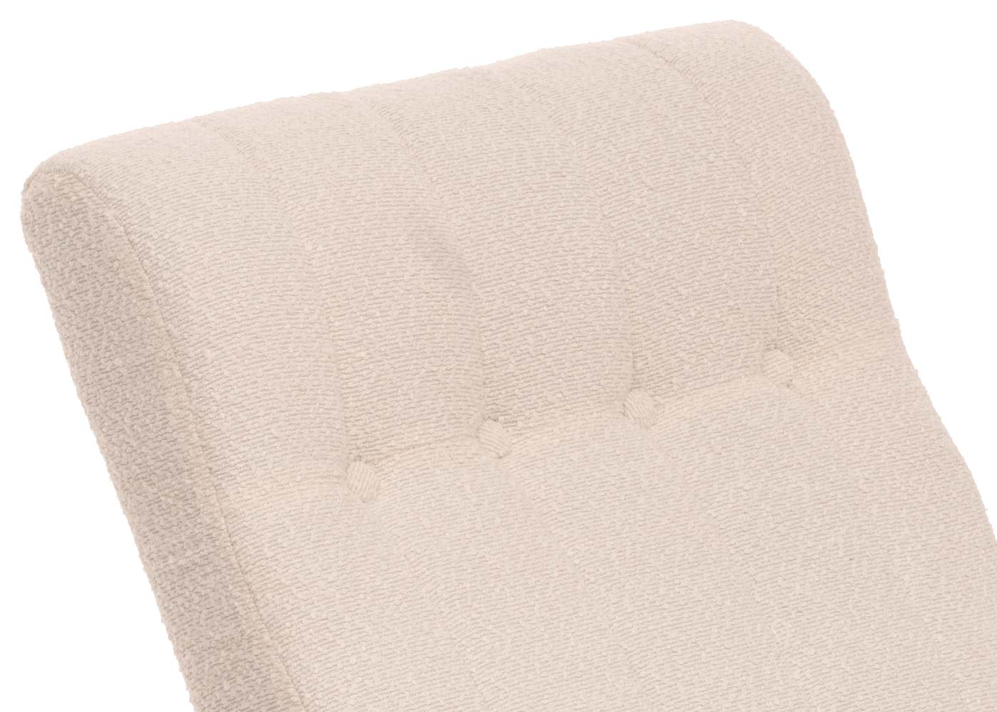 Schommelstoel MCW-K10, relaxfauteuil, hout MVG stof/textiel bouclé (450g/m²) ~ crème, frame naturel