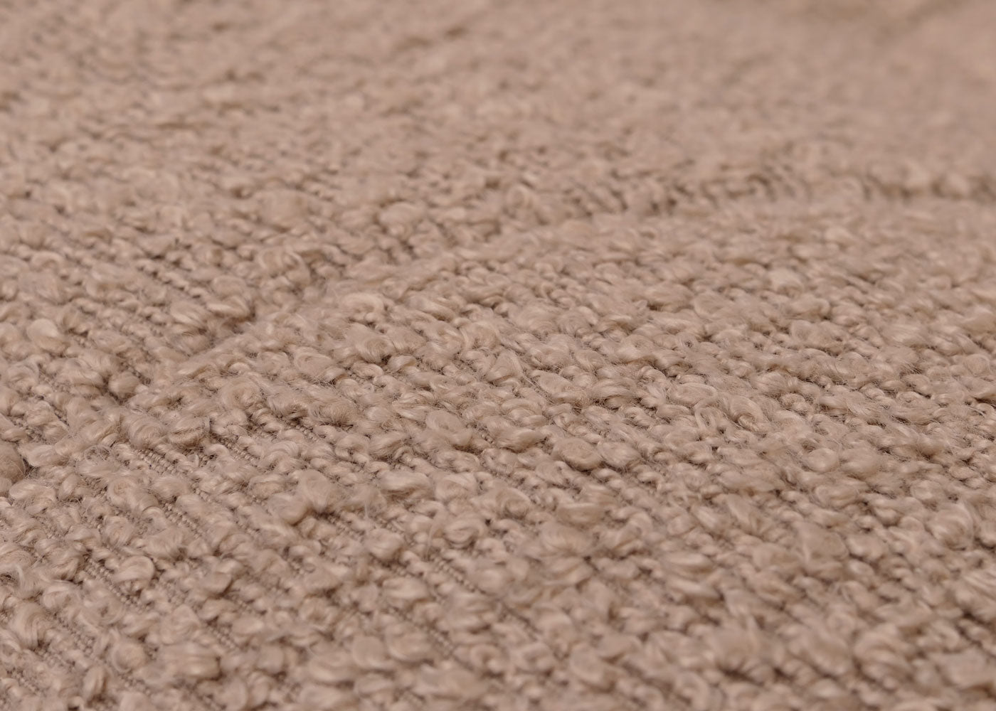 Schommelstoel MCW-K10, relaxfauteuil, hout MVG stof/textiel bouclé (450g/m²) ~ taupe, frame naturel
