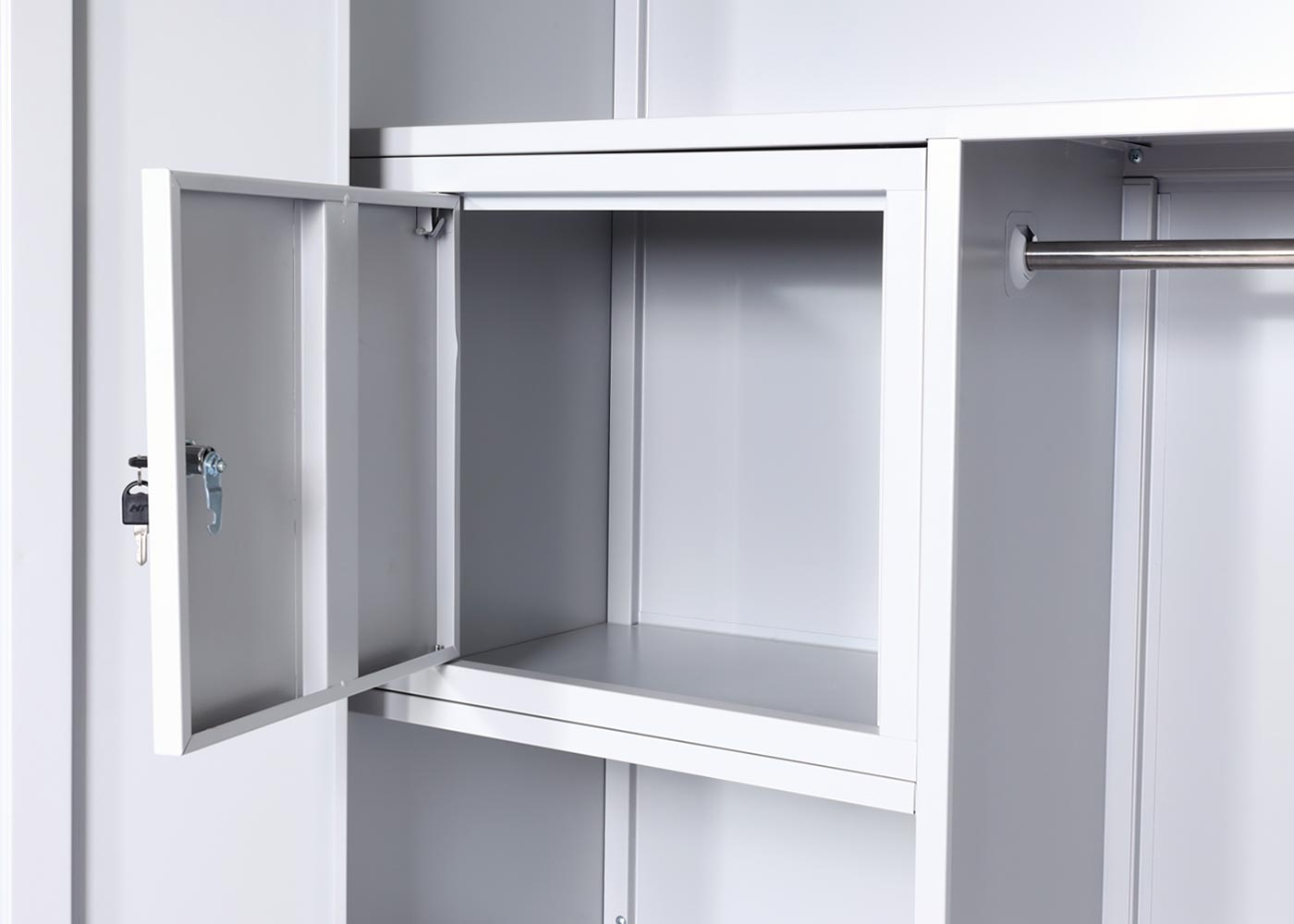 Archiefkast MCW-L60, stalen multifunctionele kast, locker kledingstang afsluitbaar, metaal 185x90x45cm, grijs