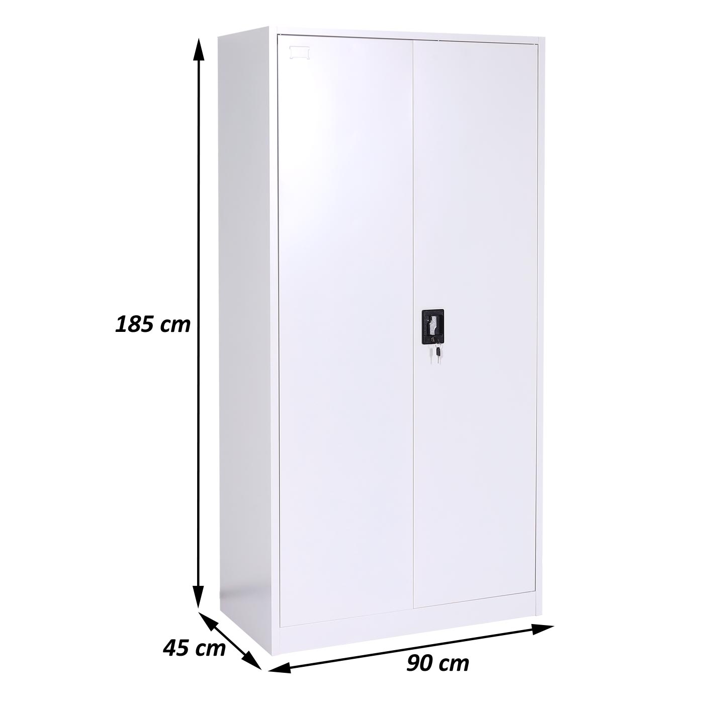 Archiefkast MCW-L60, stalen multifunctionele kast, locker kledingstang afsluitbaar, metaal 185x90x45cm, grijs