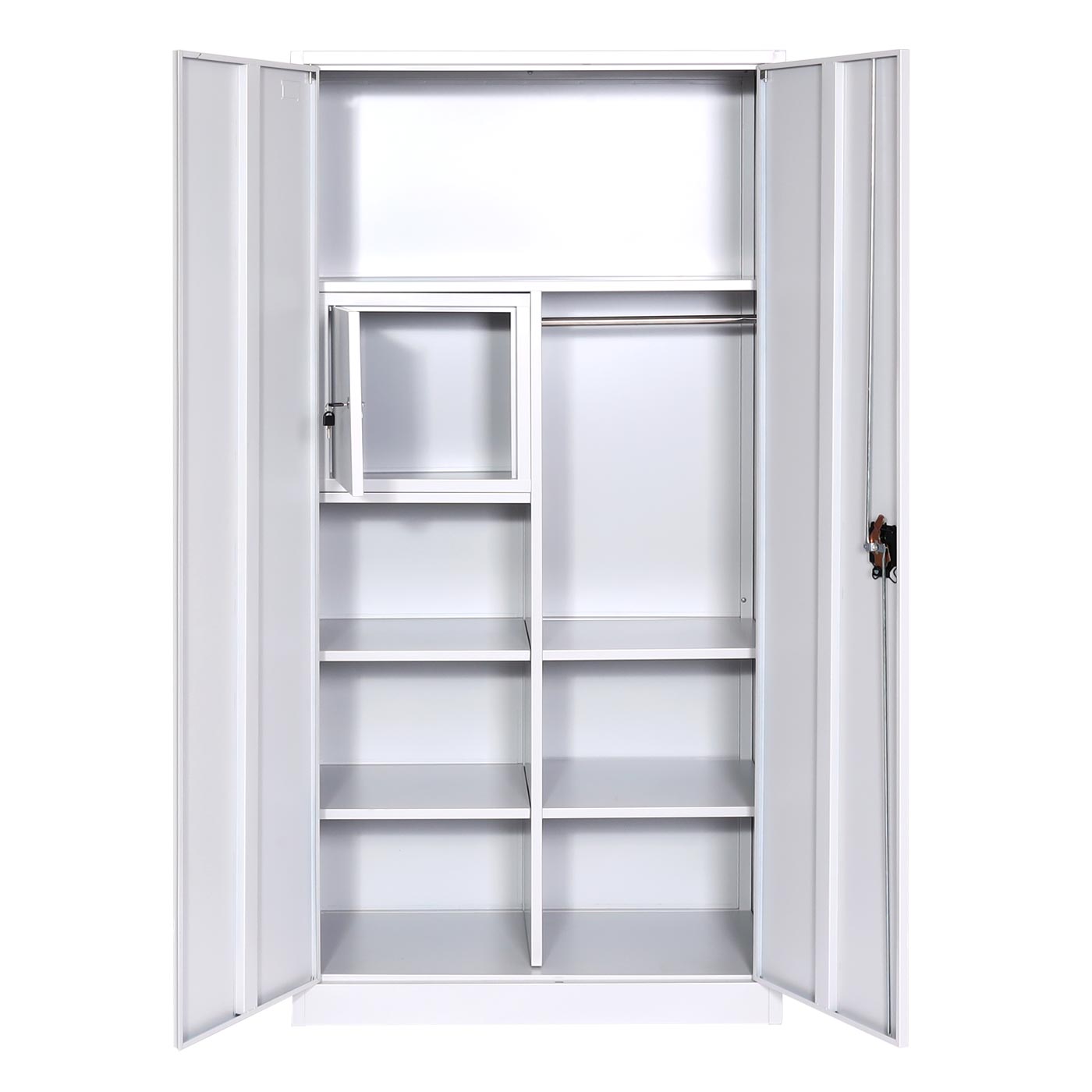 Archiefkast MCW-L60, stalen multifunctionele kast, locker kledingstang afsluitbaar, metaal 185x90x45cm, grijs