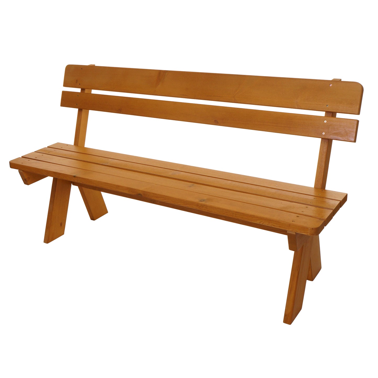 Tuinbank MCW-L66, houten parkbank, gastronomische kwaliteit, massief hout 148cm ~ honingkleurig