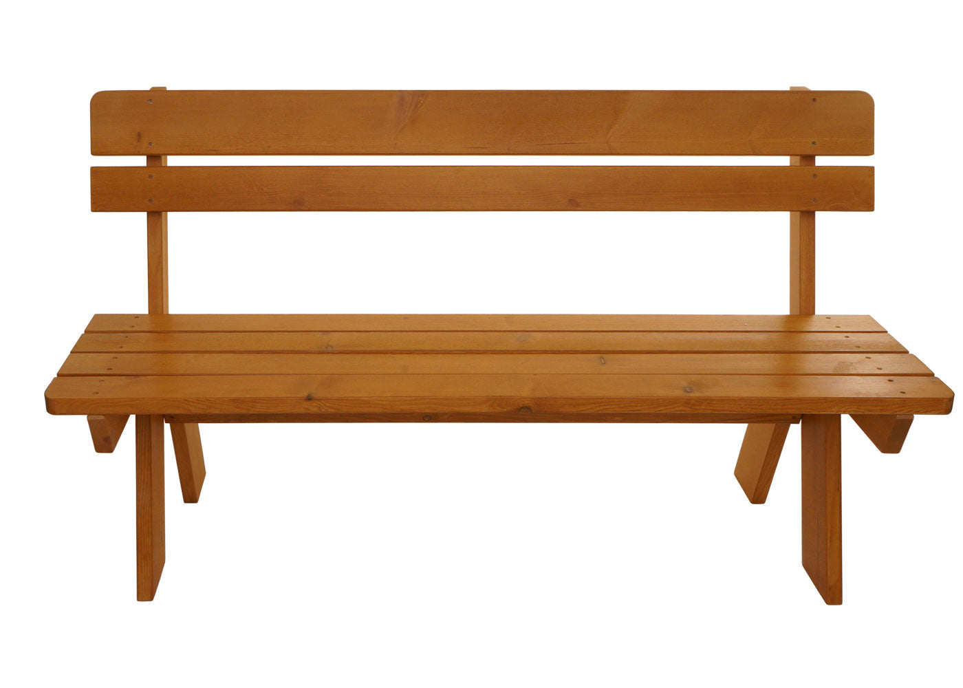 Tuinbank MCW-L66, houten parkbank, gastronomische kwaliteit, massief hout 148cm ~ honingkleurig