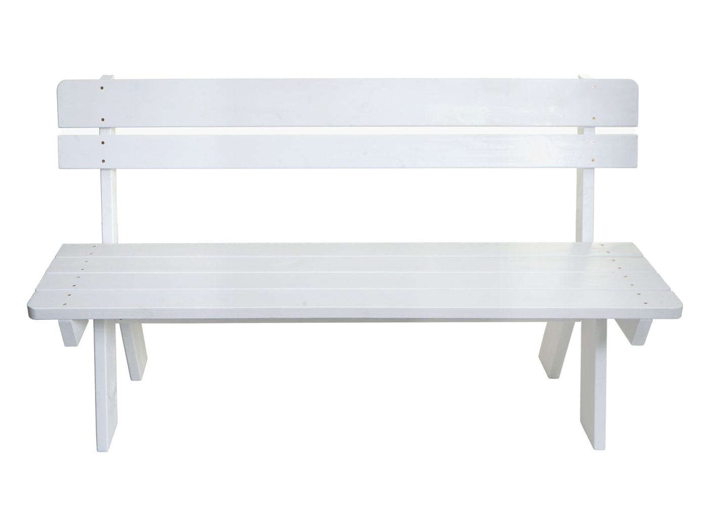 Tuinbank MCW-L66, houten parkbank, horecakwaliteit, massief hout 148cm ~ wit