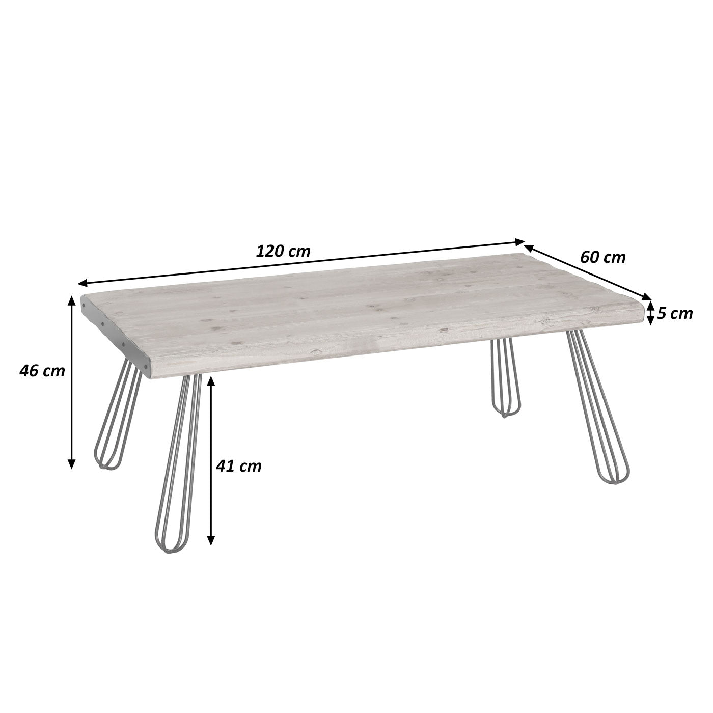 Salontafel MCW-L73, tafel woonkamer, industrieel massief hout MVG-gecertificeerd 120x60cm, naturel