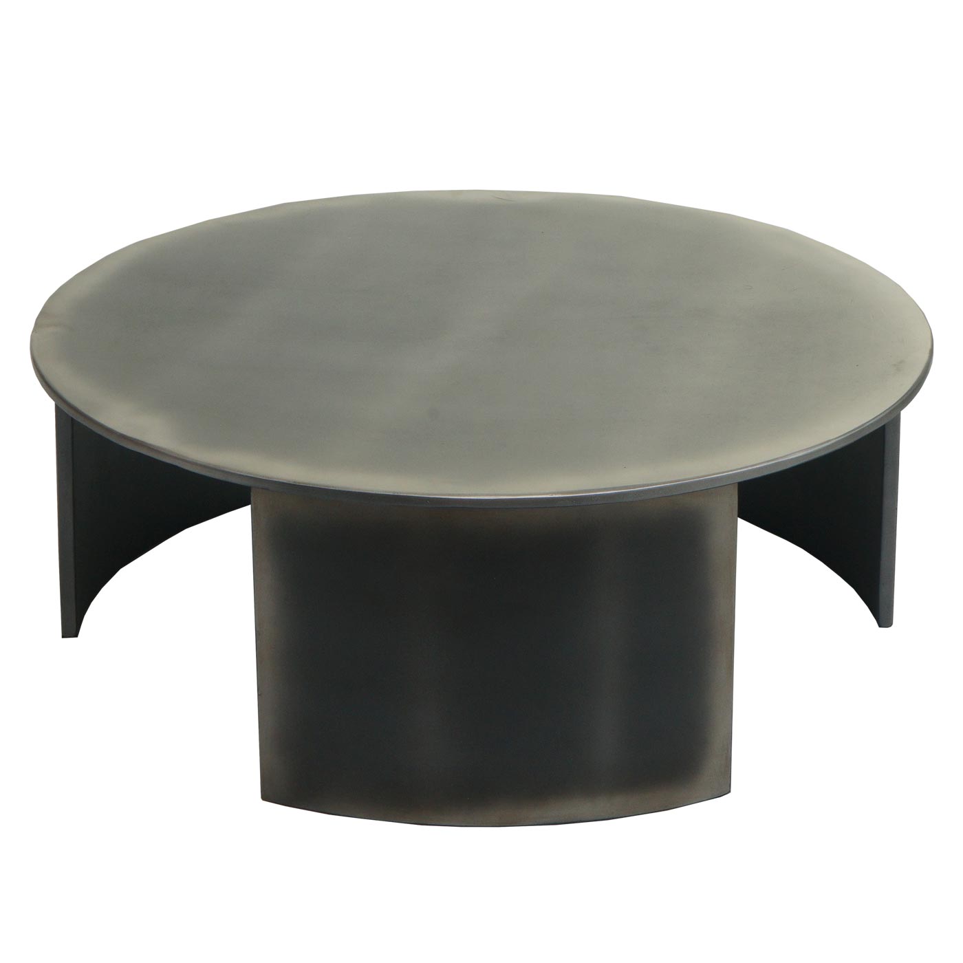 Salontafel MCW-L74, bijzettafel woonkamertafel, MVG-gecertificeerd industrieel, rond Ø80cm, geborstelde metalen look