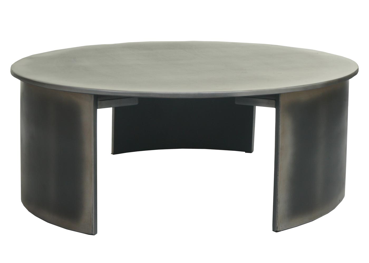 Salontafel MCW-L74, bijzettafel woonkamertafel, MVG-gecertificeerd industrieel, rond Ø80cm, geborstelde metalen look