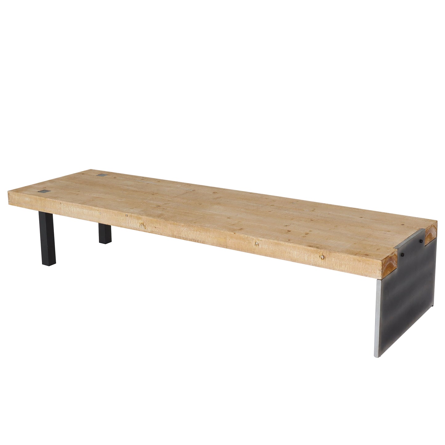 Bank MCW-L75, Eetkamerbank Bank Garderobekast, industrieel massief hout MVG-gecertificeerd 200cm, naturel